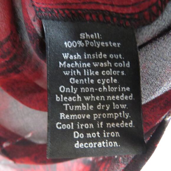 Rock & Republic Sleeveless Mesh Blouse Red & Black Plaid Edgy Button Up Medium - Picture 8 of 9